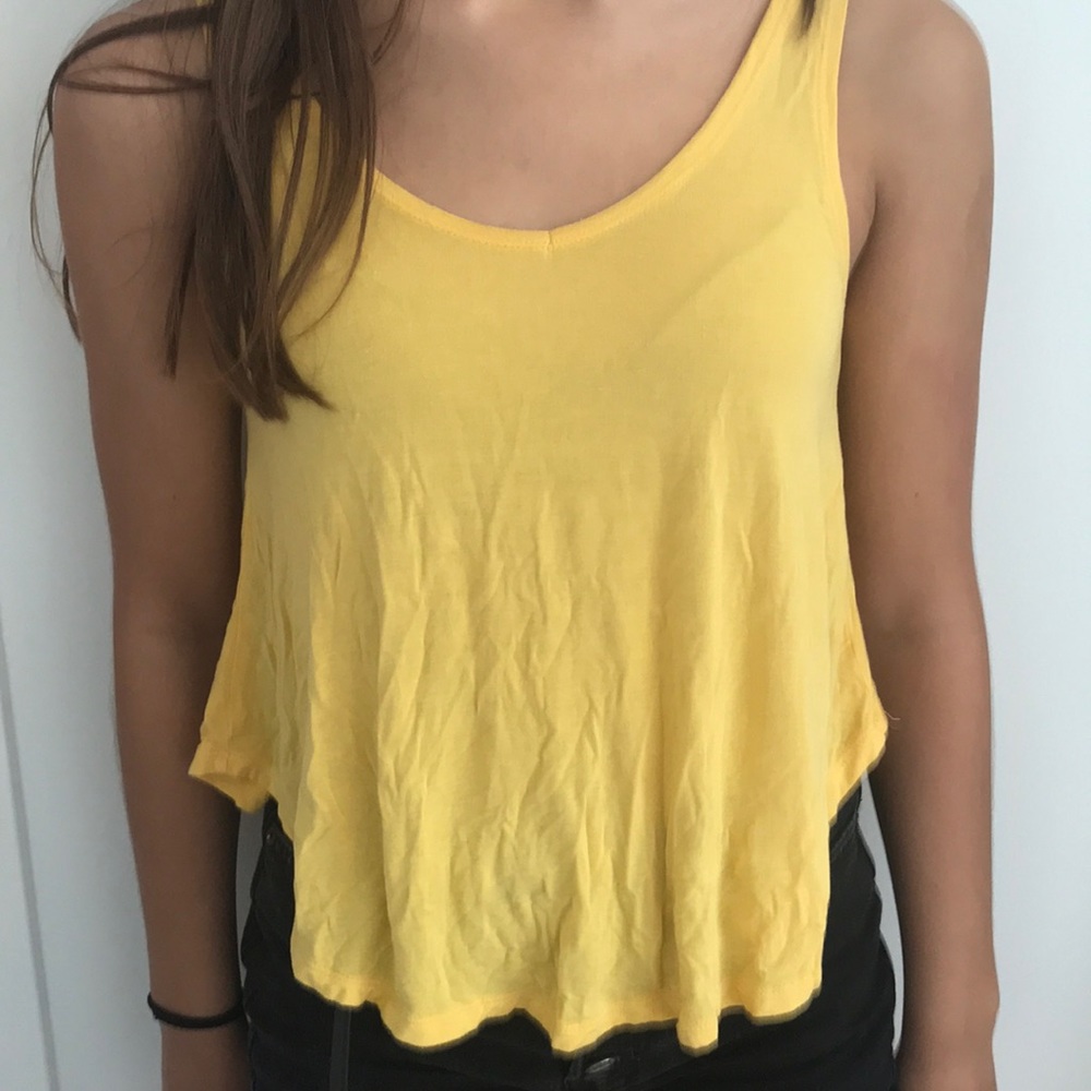 yellow tank top